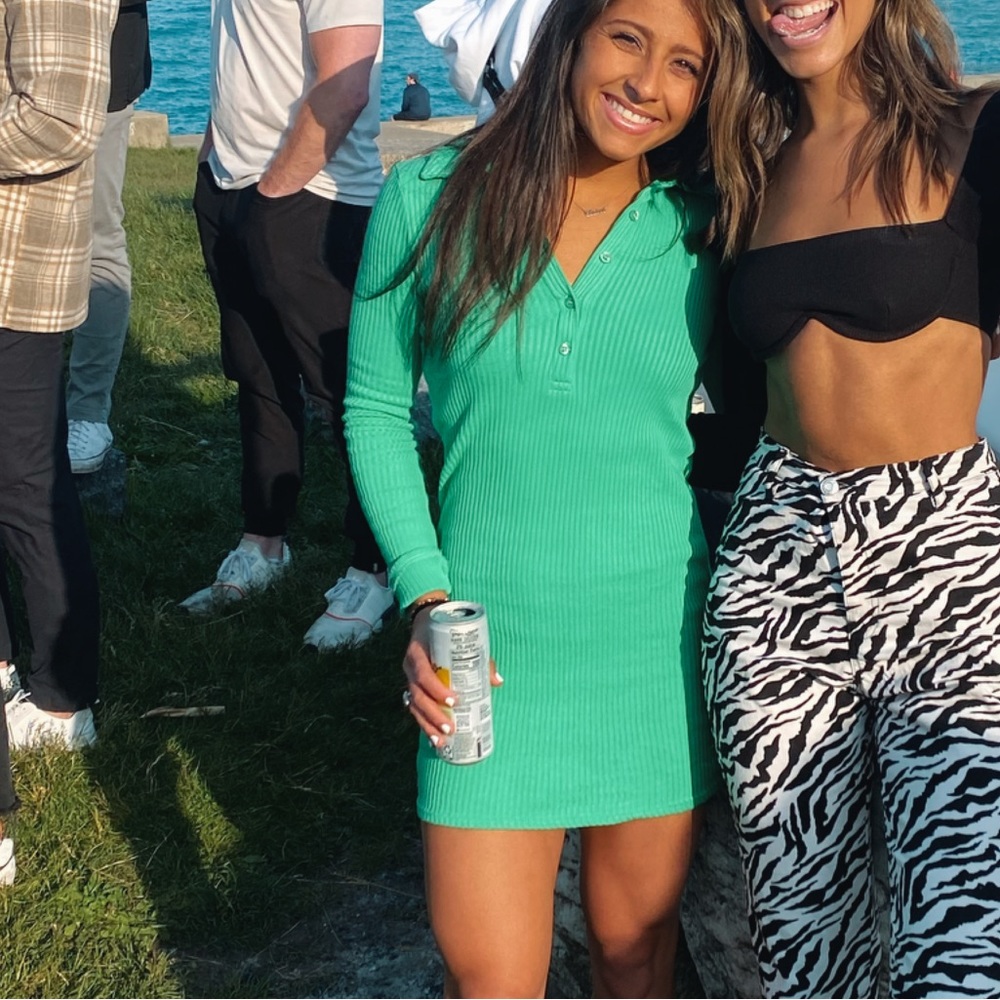 Green dress with collar